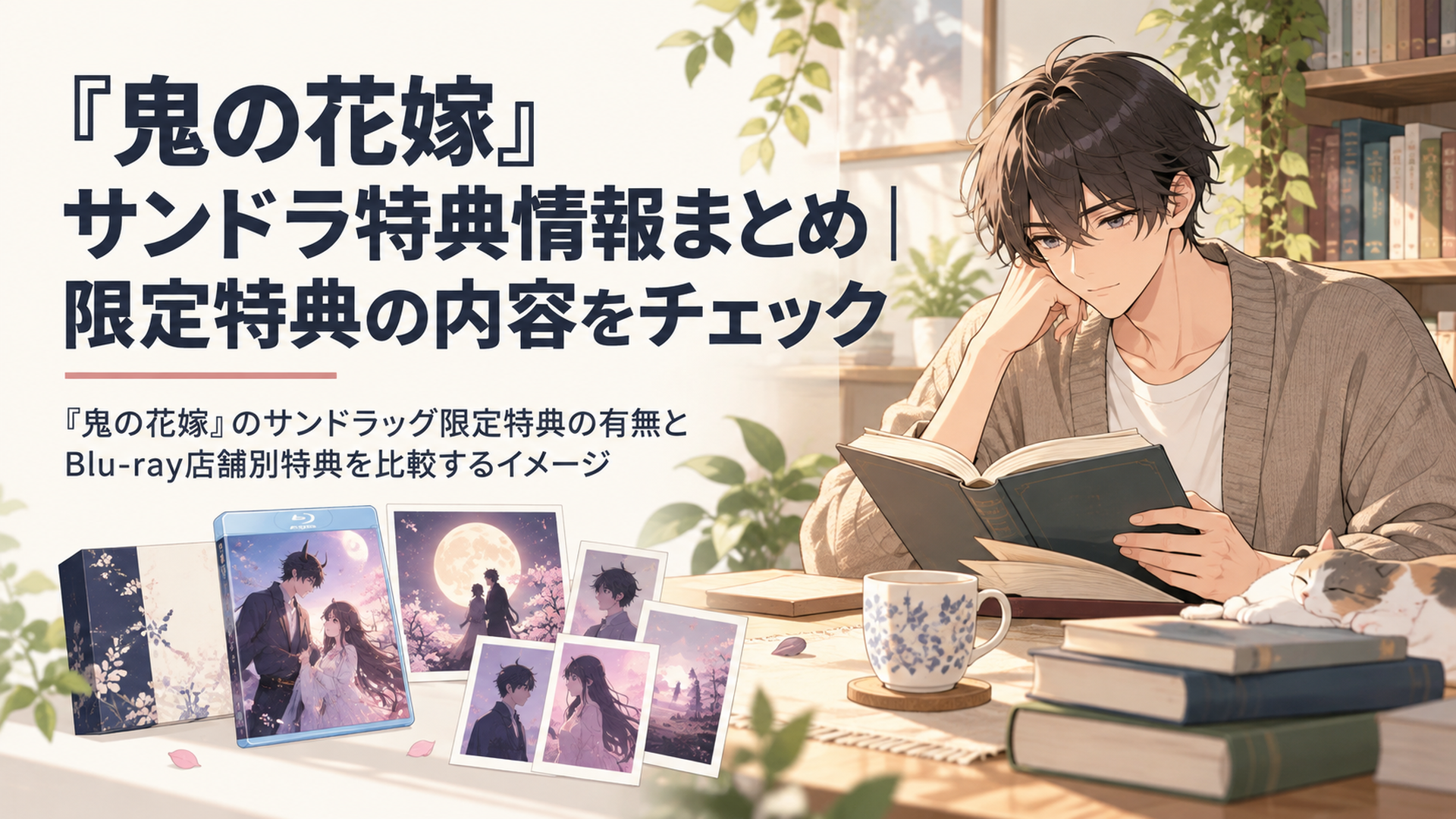 『鬼の花嫁』のサンドラッグ限定特典の有無とBlu-ray店舗別特典を比較するイメージ